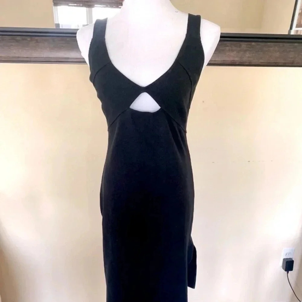 BB Dakota Body Talk Black Ribbed Peekaboo Cutout Mini Dress L NWOT - Picture 4 of 9